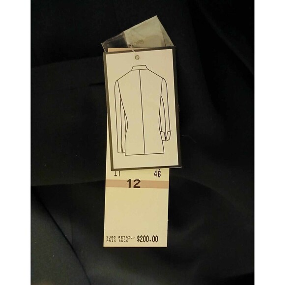 Black Blazer Suit Jacket NWT 12 Button Front & Scarf LeSuit Convertible Sleeves - Picture 11 of 12